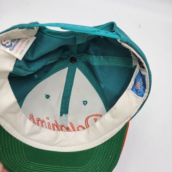 Vintage Sports Specialties The Twill Miami Dolphins SCRIPT Snapback Hat Teal OJ - Picture 11 of 11